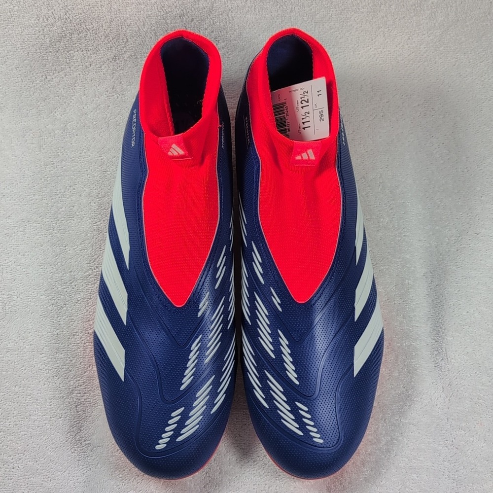 Adidas Predator League Laceless Soccer Cleats Mens 11.5 IF6333 White Blue Orange - Picture 2 of 10